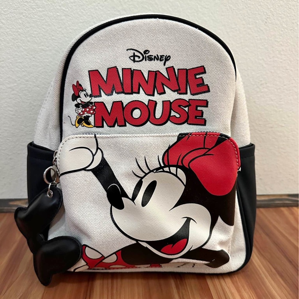 NWT Primark Disney Minnie Mouse Canvas Mini Backpack - White & Red